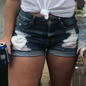 American Eagle high-rise distressed shorts